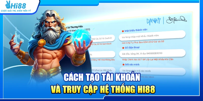 Cách tạo tài khoản và truy cập hệ thống Hi88