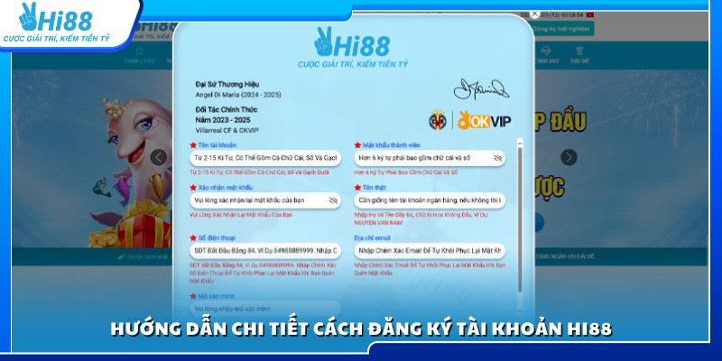 Quy trình đăng ký Hi88 từng bước cụ thể